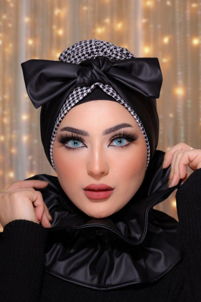 Turban  & Scarf Headband bow leather - Smile Turbans - 563