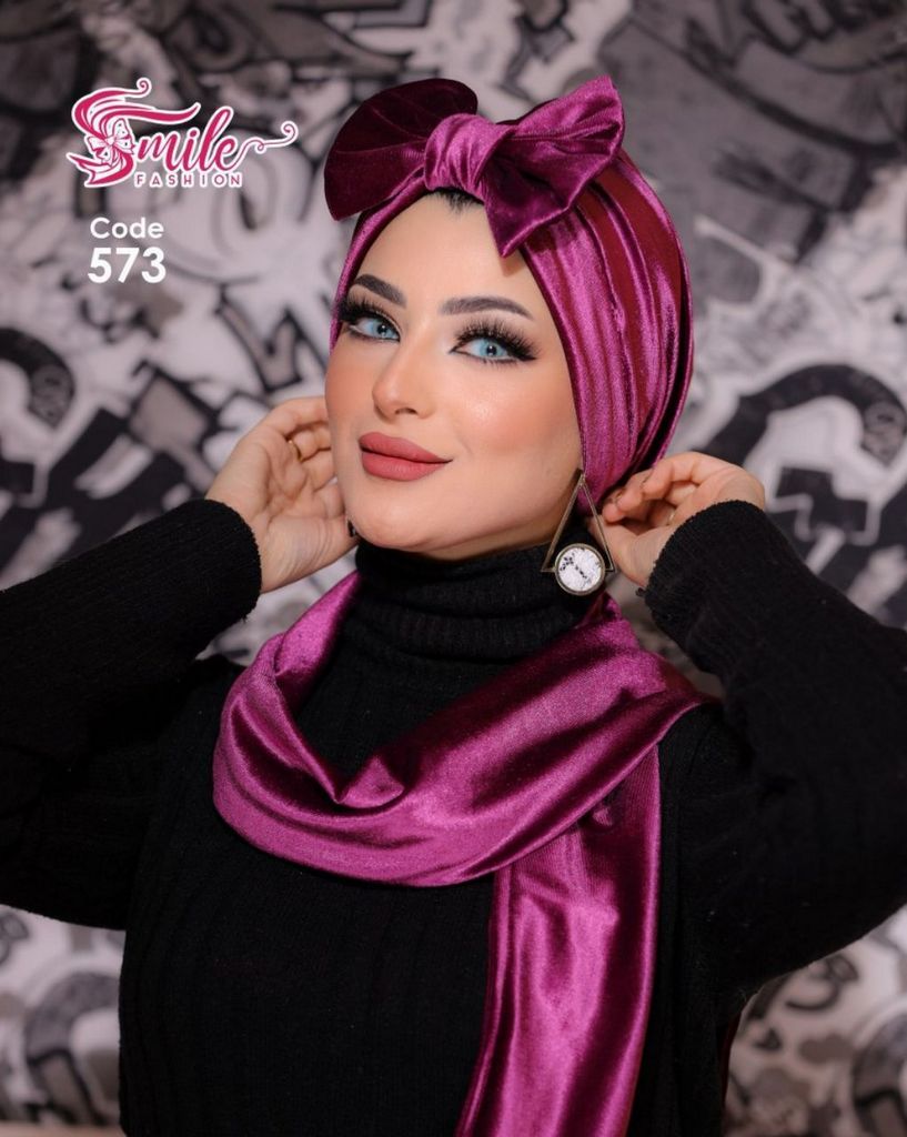 Turban  & Scarf bow velvet - Smile Turbans - 573