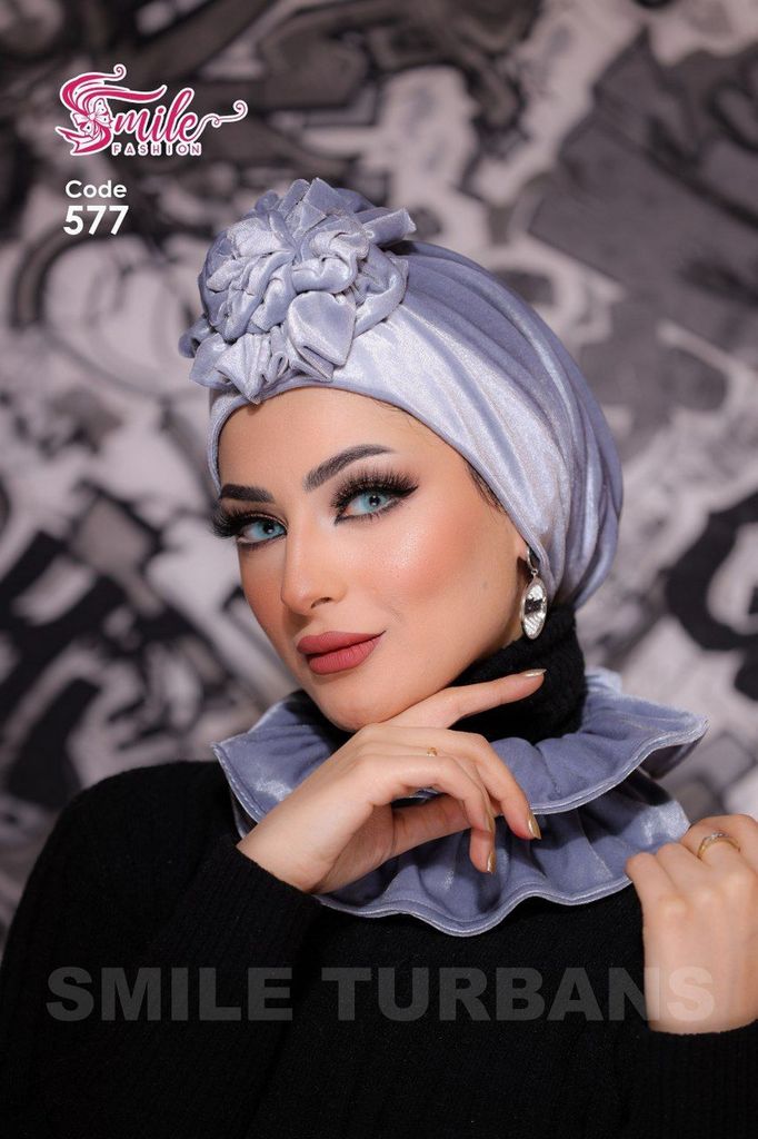 Turban  & Scarf flower velvet - Smile Turbans - 577