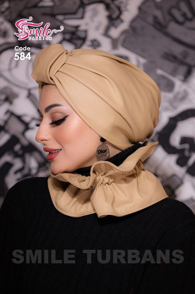 Turban  & Scarf two piece satin - Smile Turbans - 584