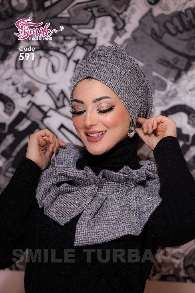 Turban  & Scarf Darby one piece wool - Smile Turbans - 591