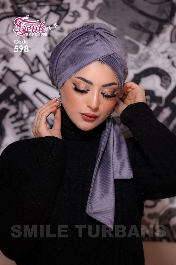 Turban One direction is a bow and the other is a cross suede - Smile Turbans - 598