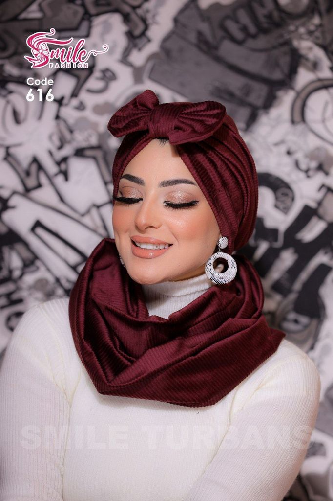 Turban  & Scarf Bow suede - Smile Turbans - 616
