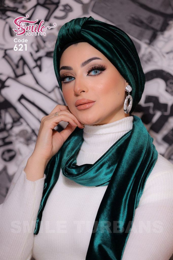 Turban  & Scarf front wrap velvet - Smile Turbans - 621