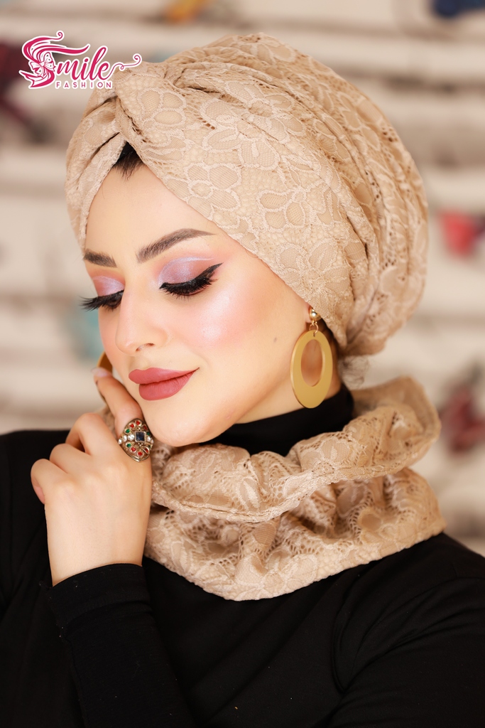 Turban  & Scarf cross one piece Dantel - Smile Turbans - 639
