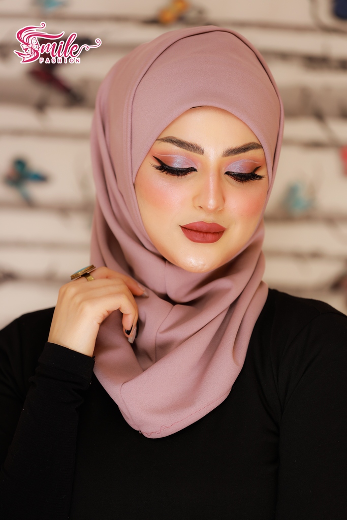 Hijab Ready-made hijab without pins crepe material - Smile Turbans - 654
