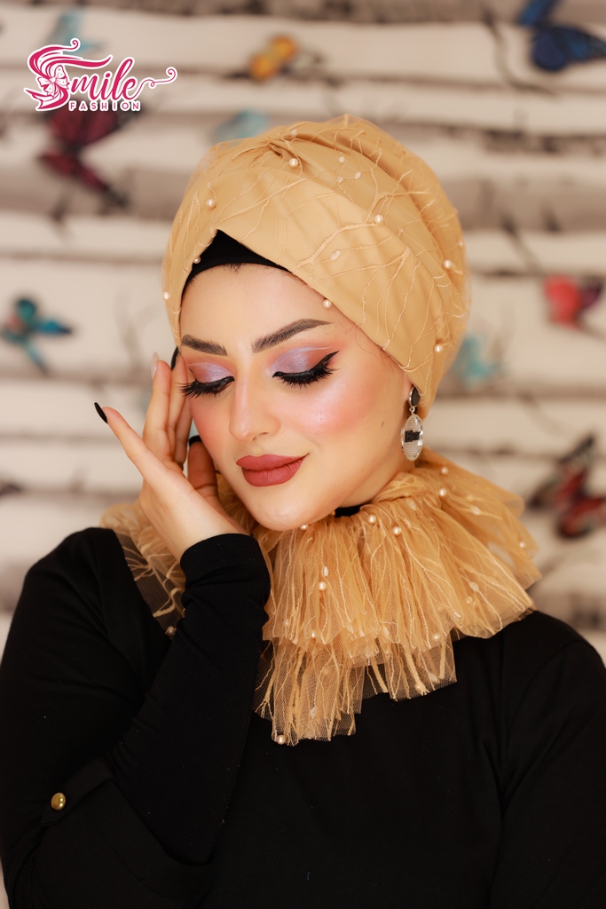 Turban  & Scarf Drape one piece Tulle - Smile Turbans - 669