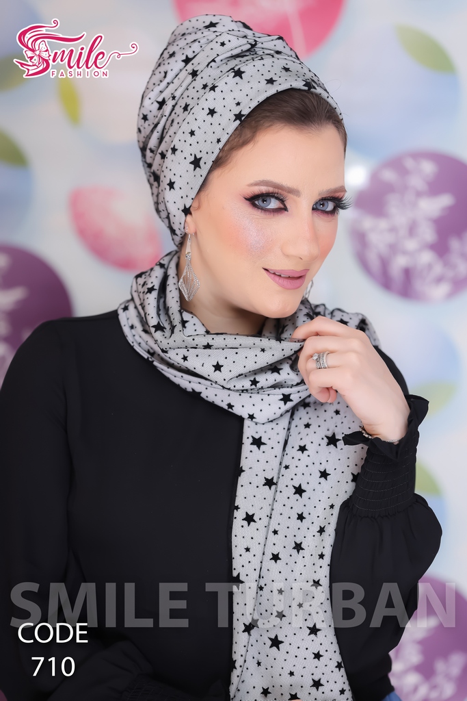 Turban  & Scarf Drape two pieces Tulle - Smile Turbans - 710