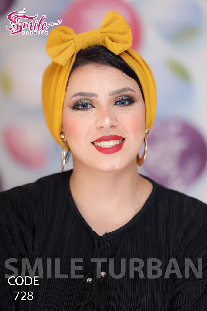 Turban  Two ways bow and crossover plisse - Smile Turbans - 728