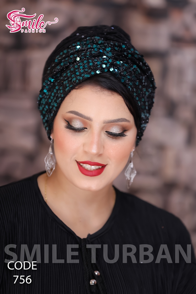 Turban Drape one piece caviar - Smile Turbans - 756