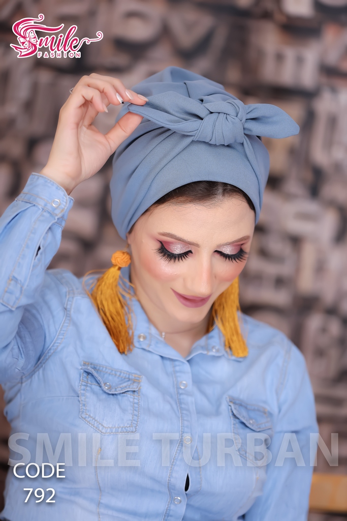 Turban Two-piece bow headband crepe - Smile Turbans - 792