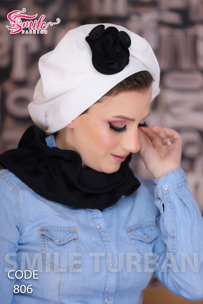 Beret & Scarf Borde beret crepe - Smile Turbans - 806