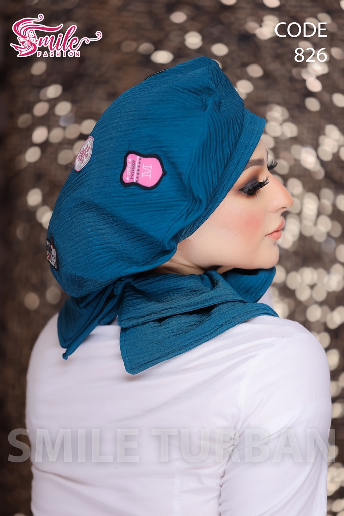 Beret & Scarf Beret with badges crochet - Smile Turbans - 826