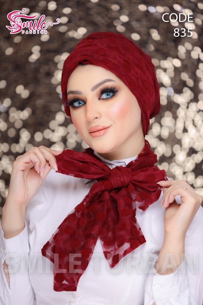 Turban  & Scarf two piece Tulle - Smile Turbans - 835