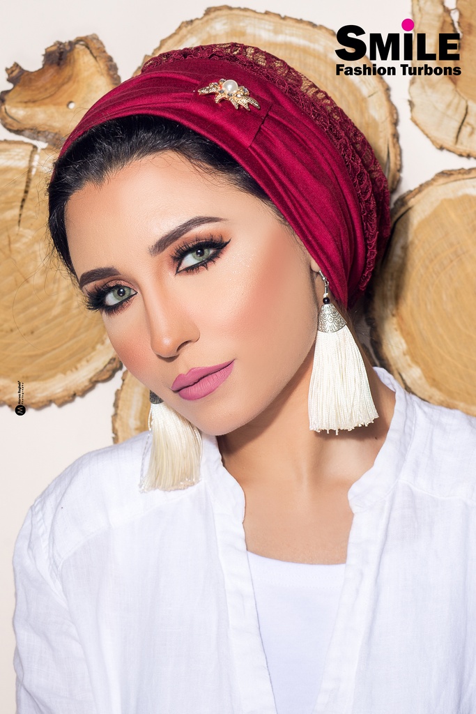 Turban Dantel with brooch Dantel - Smile Turbans - 93