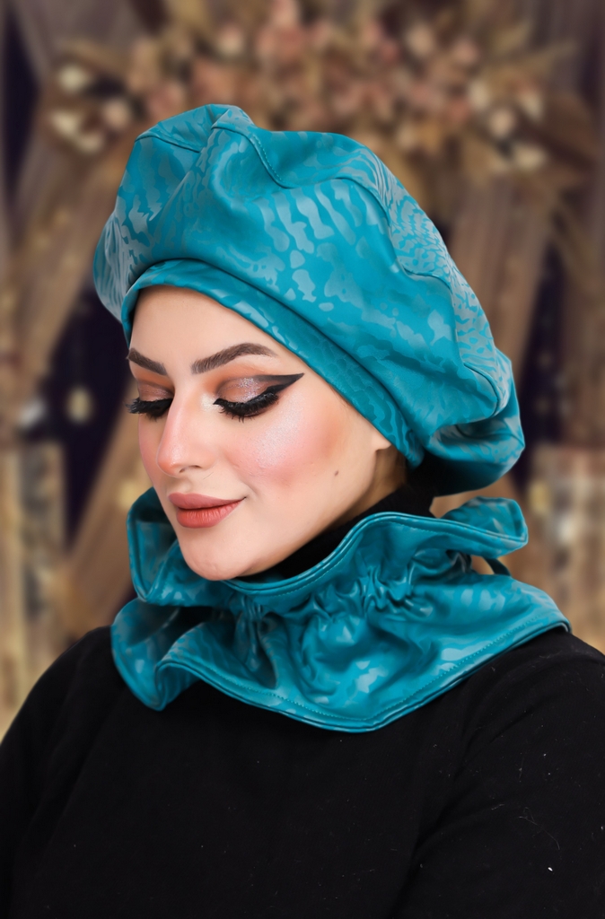 Beret & Scarf Beret leather - Smile Turbans - 940