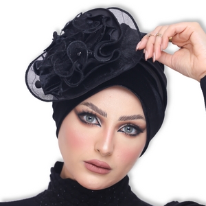 Turban flower velvet -Smile Turbans - 1704