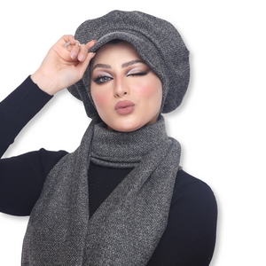 beret&Scarf One piece beret cap wool -Smile Turbans - 1715