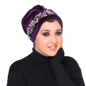 Turban Turban with accessories velvet -Smile Turbans - 1444