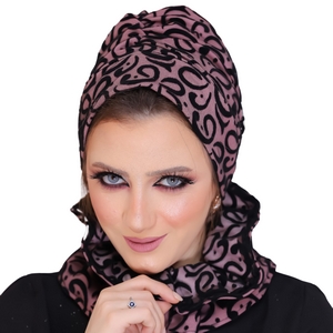 Turban & Scarf Darby one piece Embroidered tulle material -Smile Turbans - 698
