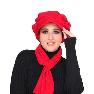 Beret  &scarf Beret Cap crochet -Smile Turbans - 1478