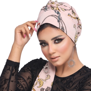 Turban Multi way tie Rosaline material -Smile Turbans - 1182