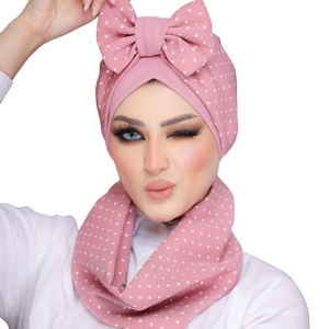 Turban & Scarf A moving bow crepe material -Smile Turbans - 1157
