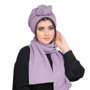 Turban&Scarf One piece rose Rib -Smile Turbans - 1755