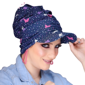 Cap Two-piece cap material jeans -Smile Turbans - 768