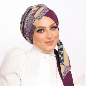 Turban Cross tie  satin material -Smile Turbans - 1535