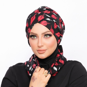 turban & scarf Double face crossover and bow Tulle Material -Smile Turbans - 1540