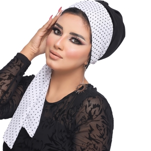 Turban Multi-way two pieces crepe material * chiffon -Smile Turbans - 1176