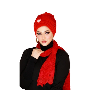 turban One piece with a brooch Dantel -Smile Turbans - 1153