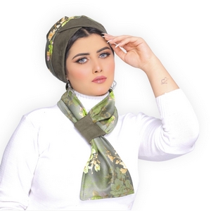 Turban&Scarf One direction is a bow and the other is a cross suede -Smile Turbans - 1687