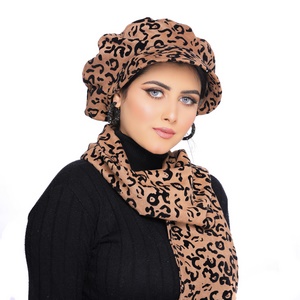 beret and scarf Beret Cap suede -Smile Turbans - 1653