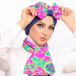 Turban & Scarf One direction is a bow and the other is a cross sph -Smile Turbans - 1511