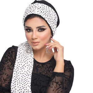 Turban Multi-way two pieces crepe material * chiffon -Smile Turbans - 1187