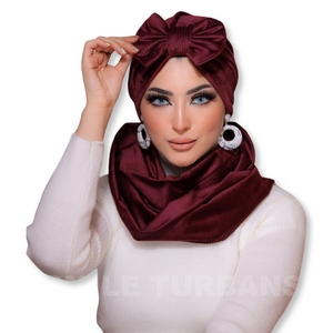 Turban&Scarf Bow suede -Smile Turbans - 616