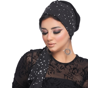 Turban Multi-way two pieces crepe material * chiffon -Smile Turbans - 1174