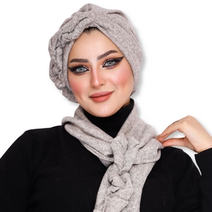 Turban&Scarf  turban is braided on one side brooch -Smile Turbans - 945