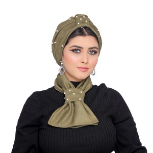 Turban&Scarf Darbieh, one piece with a blue one suede -Smile Turbans - 1727