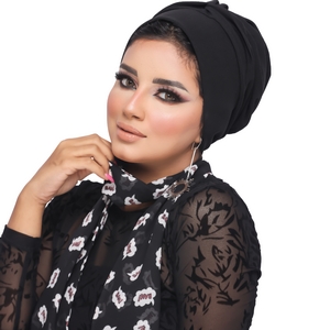 Turban Multi-way two pieces crepe material * chiffon -Smile Turbans - 1186