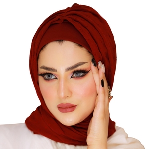 hijab Hijab with Bandana, without pins, ready to wear only chiffon -Smile Turbans - 815