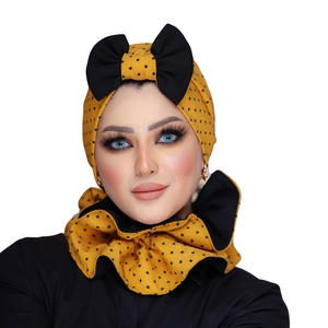 Turban & Scarf bow crepe material -Smile Turbans - 873