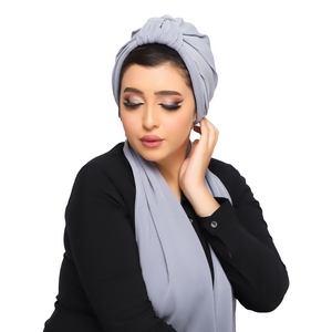 turban & scarf Crown two pieces Bliss satin material -Smile Turbans - 1316