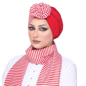 Turban & Scarf cupcake crepe material * Armani satin  -Smile Turbans - 1074